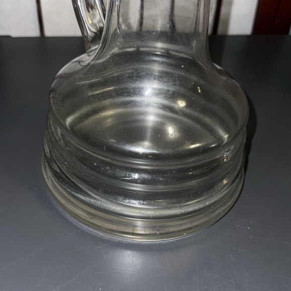 Mid Century Modern Clear Spiral Hand Blown Art Glass Water Pitcher 9” - Picture 9 of 15